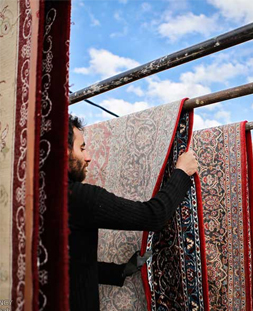 خشک کردن قالی در قالیشویی دزاشیب
